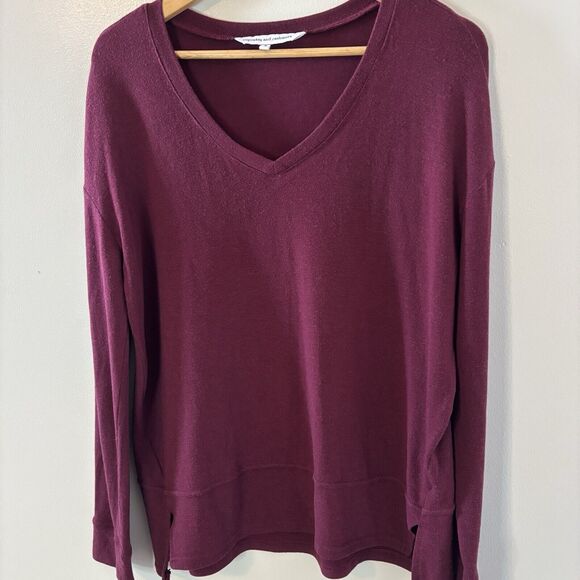 Cupcakes And Cashmere Maroon Sweater Long Sleeve Pullover Womens Sz Small - Picture 2 of 6